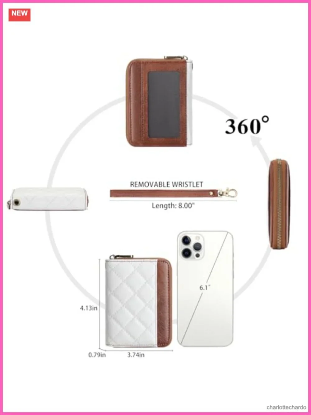 RFID Blocking Leather Small Wallet for Women with Wristlet
